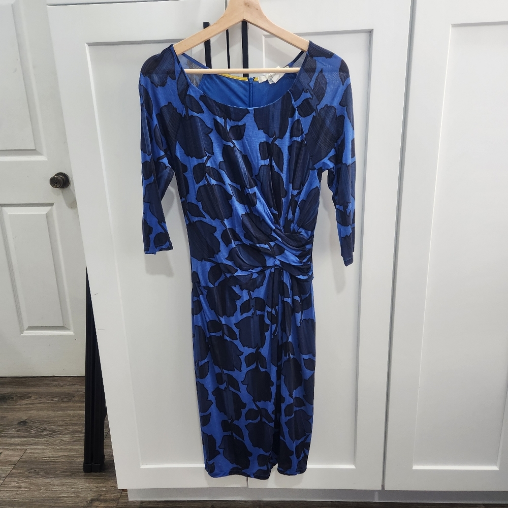 Boden Harper Dress in Blue Floral 6R Long T1 - Picture 2 of 9